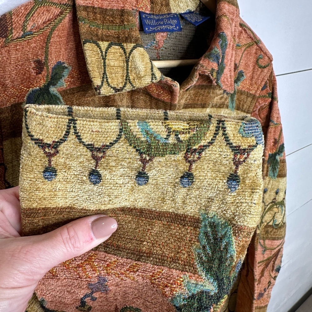 Willow Ridge Jacket 90’s Floral Tapestry Jacket Petite Western Neutral - Size XL - Picture 2 of 7